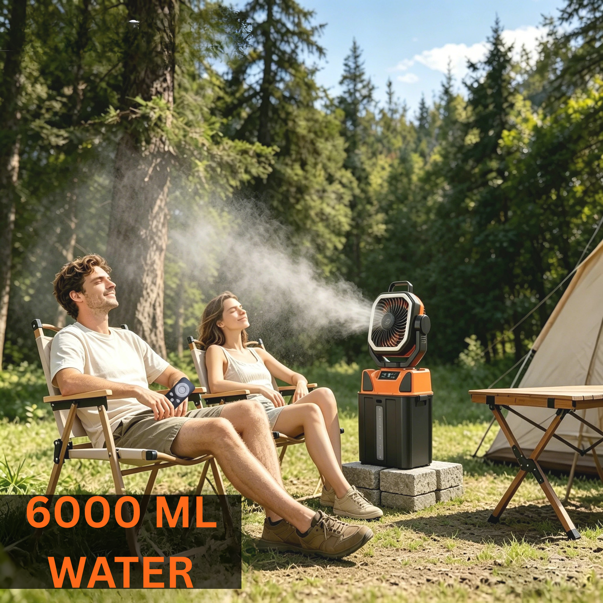 COOL MIST -PORTABLE OUTDOOR MISTING FAN &LED CAMPING LIGHT