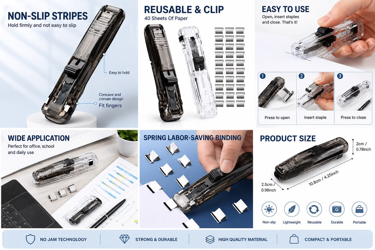 PaperLock Pro -Reusable Staple-Free Paper Fastener