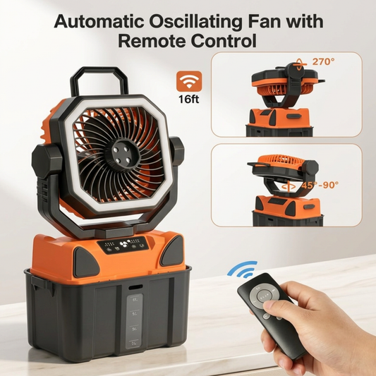 COOL MIST -PORTABLE OUTDOOR MISTING FAN &LED CAMPING LIGHT